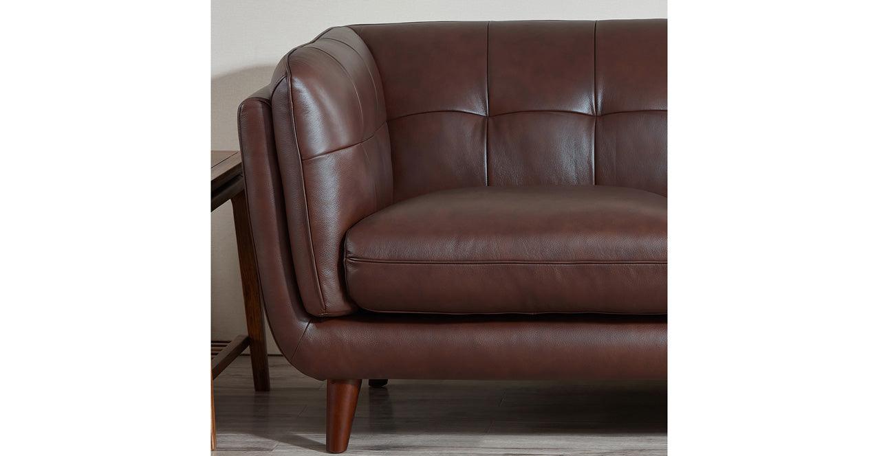 Solana Leather Sofa Collection, Brown - Hydeline USA